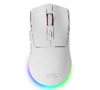 mouse mars gaming wireless y bluetooth mmt3 rgb base de recarga magnetica 14400 dpi color blanco