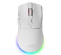 MOUSE MARS GAMING WIRELESS Y BLUETOOTH MMT3 RGB BASE DE RECARGA MAGNETICA 14400 DPI COLOR BLANCO MMT3W
