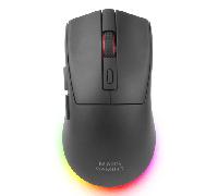MOUSE MARS GAMING WIRELESS Y BLUETOOTH MMT3 RGB BASE DE RECARGA MAGNETICA 14400 DPI COLOR NEGRO