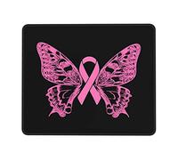 Mouse Mat, Cinta De Concienciación sobre El Cáncer De Mama con Forma De Mariposa Alfombrilla Gaming Professional Tapete De Juego Antideslizante Mousepad para Oficina Ratón 25X30Cm
