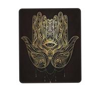 Mouse Mat, Cultura Hebreo Hamsa Arte Mal De Ojo Mousepad Multifuncional Alfombrilla Ratón Professional Alfombrilla De Ratón para Juegos para Oficina Trabajo 25X30Cm