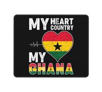 Mouse Mat, Mi Corazón, Mi País, Mi Ghana Mousepad Professional Alfombrilla De Escritorio Portátil Alfombrilla Raton para Juegos Laptop 25X30Cm
