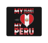 Mouse Mat, Mi Corazón Mi País Mi Perú Alfombrilla De Ratón Bordes Cosidos Alfombrilla De Ratón para Juegos Multifuncional Mousepad para Laptop Ordenador 25X30Cm