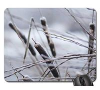 Mouse Mat, Naturaleza Broadleaves Marrón Burlush Totora Totora Mousepad Antideslizante Alfombrilla De Ratón para Juegos Bordes Cosidos Alfombrilla Gaming para Jugadore Oficina 25X30Cm