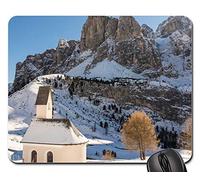 Mouse Mat, Tirol del Sur Dolomitas Capilla Val Gardena Yugo Alfombrilla De Ratón para Juegos Antideslizante Gaming Mouse Pad Antideslizante Mouse Pad para Ratón Jugadore 25X30Cm
