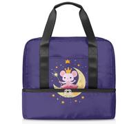 Mouse Moon - Bonita bolsa deportiva para mujeres, hombres, niños y niñas, 21 L, para fin de semana, para viajes, gimnasio, yoga, color, Big, Organizador de bolsas
