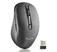 NGS | EVO Peep Ratón Láser Inalámbrico Recargable, Multimodo 2,4 GHz + Bluetooth 5.1, USB-A, Botones Silenciosos, DPI Ajustable 1200/1600/2400/3200, Ergonomía Diestros, Sensor Láser