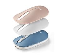 NGS Shell-RB - Ratón Inalámbrico Recargable, Ratón Ergonómico Multidispositivo, Conexión 2.4 GHz + Bluetooth 5.0, Botones Silenciosos, Ambidiestro, Carcasas de Colores Adicionales, DPI Ajustable