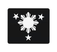 Mouse Pad 3 Estrellas Y Sol Filipinas Moderno Alfombrilla De Ratón para Juegos Resistente Gaming Tapete para Ordenador Juegos Hogar 10X12In