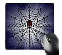 Mouse Pad Araña Viuda Negra En Una Telaraña sobre Un Fondo White A Azul Lavable Accesorios Ordenador Portátil Protector Escritorio para Escritorio Ordenador Oficina Computadora 25X30Cm