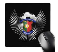 Mouse Pad Balón De Fútbol De Portugal con Escudo del Equipo De Fútbol Portugués Portátil Protector Escritorio Lavable Accesorios Ordenador para Juegos Oficina Escritorio 25X30Cm