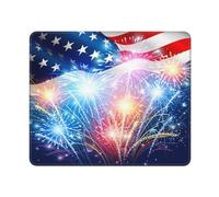 Mouse Pad Bandera De Estados Unidos con Fuegos Artificiales De Colores Duradero Alfombrilla De Ratón Resistente Tapete Escritorio para Hogar Gamer Ordenador 10X12In