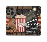 Mouse Pad Cine En Casa Noche De Películas Arte Cinematográfico Suave Alfombrilla Gaming Resistente Gaming Tapete para Gamer Oficina Hogar 10X12In