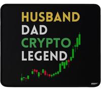 Mouse Pad Esposo, Papá, Leyenda De Las Criptomonedas En Los Juegos Antideslizante Alfombrilla De Ratón Impermeable Gaming Tapete para Accesorio Mujer Gamer 10X12In