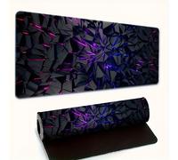 Mouse Pad Extra Grande Negro con Líneas Neón Vibrantes - Base de Goma de Calidad - Duradero, Alfombrilla de Escritorio para Gaming y Decoración de Oficina - Regalo Ideal para Navidad y Halloween