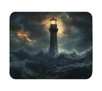 Mouse Pad Faro En Medio De Una Tormenta Impermeable Accesorios Ordenador Duradera Alfombrilla Escritorio para Trabajo Juegos Escritorio Ordenador 25X30Cm