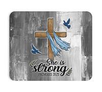 Mouse Pad, Fe Cristianismo Escritura Proverbios Fuerza Inspiración Gaming Mouse Pad Portátil Alfombrilla De Ratón para Juegos Antideslizante Alfombrilla Raton para Laptop Trabajo 25X30Cm