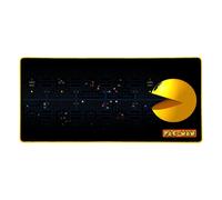 Mouse Pad Gaming - KONIX - Pac-Man - XXL 90 x 46 cm - Base antideslizante - Negro y Amarillo