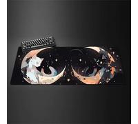 Mouse Pad Gaming Large Mouse Mat 1200x600x3mm,Non-Slip Keyboard Mat with Stitched Edge,Washable Large Desk Pad,Extended Mousepad for Laptop,Office,Home(Gato de la Luna)