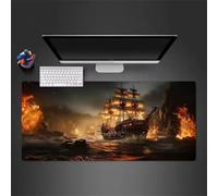 Mouse Pad Gaming Large Mouse Mat 700x400x3mm,Non-Slip Keyboard Mat with Stitched Edge,Washable Large Desk Pad,Extended Mousepad for Laptop,Office,Home(Velero de Fuego)