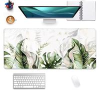 Mouse Pad Gaming Large Mouse Mat 700x400x3mm,Non-Slip Keyboard Mat with Stitched Edge,Washable Large Desk Pad,Extended Mousepad for Laptop,Office,Home(Hojas Verdes)
