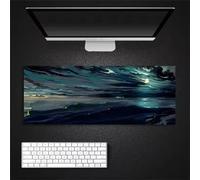 Mouse Pad Gaming Large Mouse Mat 900x300x2mm,Non-Slip Keyboard Mat with Stitched Edge,Washable Large Desk Pad,Extended Mousepad for Laptop,Office,Home(Nube Lunar)