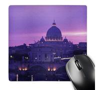 Mouse Pad Italia Roma Basílica De San Pedro Ponte Sant Angelo Walter Bibikow Lavable Alfombrilla Escritorio Duradera Gaming Tapete para Pc Juegos Hogar 25X30Cm
