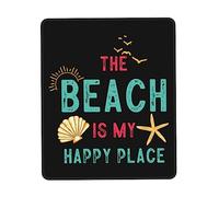 Mouse Pad La Playa Es Mi Lugar Feliz Duradera Alfombrilla Escritorio Lavable Gaming Tapete para Trabajo Ordenadores Pc 25X30Cm