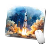 Mouse Pad Lanzamiento de Cohete Espacial, Acuarela de Ciencia ficción