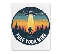 Mouse Pad Libera Tu Mente Ovni Pie Grande Árbol Sasquatch Lavable Alfombrilla Escritorio Portátil Accesorios Ordenador para Oficina Escritorio Ordenador Pc 25X30Cm