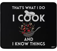 Mouse Pad Lo Que Hago Es Cocinar Y Sé Cosas. Portátil Alfombrilla De Ratón Impermeable Tapete Escritorio para Gaming Hogar Juegos 10X12In