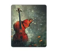 Mouse Pad Mariposa Y Violonchelo Duradera Alfombrilla Escritorio Suave Gaming Tapete para Computadora Oficina Ordenadores 25X30Cm