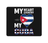 Mouse Pad, Mi Corazón, Mi País, Mi Cuba Alfombrilla De Escritorio Ergonómico Mousepad Bordes Cosidos Alfombrilla Ratón para Trabajo Oficina 25X30Cm