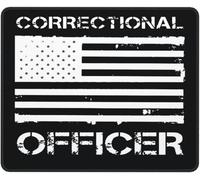 Mouse Pad Oficial De Prisiones Línea Delgada Plateada Bandera Estadounidense Lavable Gaming Tapete Portátil Protector Escritorio para Pc Oficina Computadora 25X30Cm