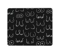 Mouse Pad Patrón De Senos Línea Blanca Y Negra Lavable Alfombrilla Escritorio Portátil Accesorios Ordenador para Trabajo Escritorio Juegos 25X30Cm