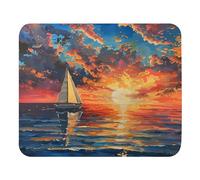 Mouse Pad Puesta De Sol sobre Un Océano En Calma con Un Velero Naturaleza Rectangular Duradera Alfombrilla Escritorio Impermeable Gaming Tapete para Ordenadores Escritorio Trabajo 25X30Cm