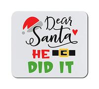 Mouse Pad Querido Papá Noel, ¡Él lo Hizo! Estilo Hebilla de cinturón de