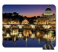Mouse Pad, Roma Ciudad del Vaticano Italia Tíber Basílica De San Pedro Tapete De Juego Antideslizante Mouse Mat Antideslizante Alfombrilla Ratón para Jugadore Trabajo 25X30Cm