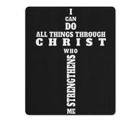 Mouse Pad Todo Lo Puedo En Cristo Que Me Fortalece Suave Alfombrilla Escritorio Impermeable Accesorios Ordenador para Oficina Computadora Escritorio 25X30Cm