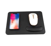 Mouse Pad with Charging - PU Leather Ergonomic Wrist Cushion | 15W Wireless Charging Desk Mat | For Computer Desktop PC Laptop Office Game Room Table
