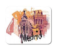Mouse Pads Azul España Madrid Ciudad Amarillo Toledo Arquitectura Cepillos Edificios Alfombrilla para portátiles