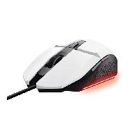 mouse trust gaming rgb gxt 109w felox 25066 color blanco iluminacion led 6 botones cable 150cm