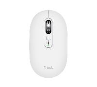 Trust Seron Ratón Inalámbrico con Desplazamiento Rápido y Horizontal, Bluetooth + 2.4GHz, Mouse Silencioso Multidispositivo Recargable, 65% Plástico Reciclado, PC Ordenador Portátil Mac, Blanco