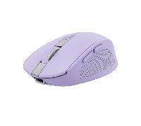 Trust Ozaa Ratón Inalámbrico Bluetooth + 2.4GHz, Mouse Silencioso Compacto Multidispositivo, 60% Plástico Reciclado, Ratón Bluetooth Recargable PC Portátil Windows Android Mac - Morado