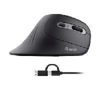 MOUSE VERTICAL EQUIP ERGONOMICO USB-C & USB-A 6 BOTONES 7200DPI COLOR NEGRO 245119
