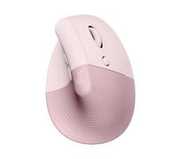 Mouse vertical Logitech Lift Rosa - 6 botones, 4000 DPI, inalámbrico