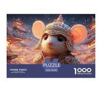 Mouse Wearing A Steampunk-Style Helmet 1000 Pzas Papel Premium Rompecabezas Armored Mouse Meditativo Jigsaw Regalo Niños 70x50cm/1000pcs