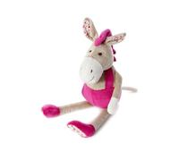 Mousehouse Gifts Pequeño Burro de Peluche con Crin y Peto Rosas para niñas