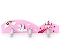 Mousehouse Gifts - Perchero de pared infantil con 3 ganchos - Temática unicornio