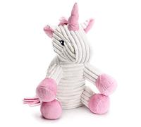 Mousehouse Gifts - Unicornio de peluche de pana - Rosa y blanco - 25,4 cm (10")